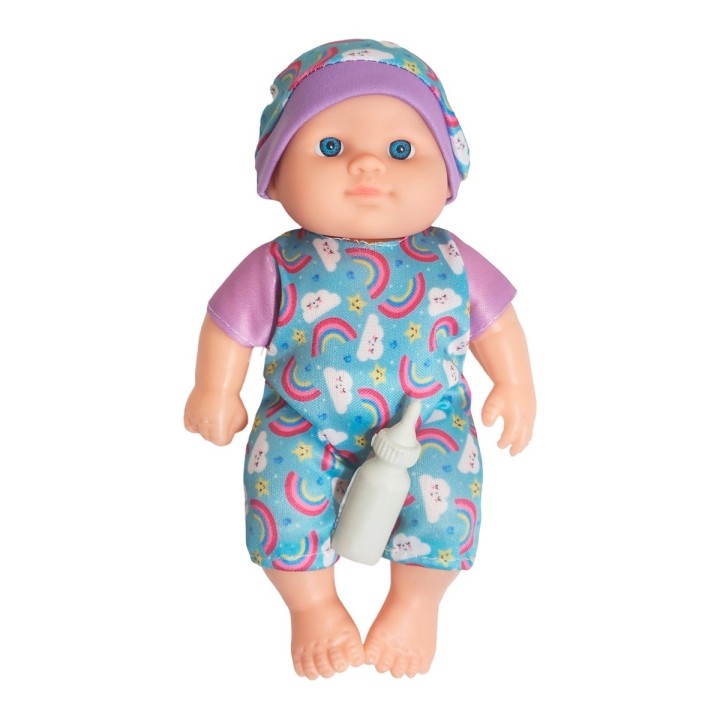 Muñeca Con Vestido Figura + Tetero Juguete Niñas
