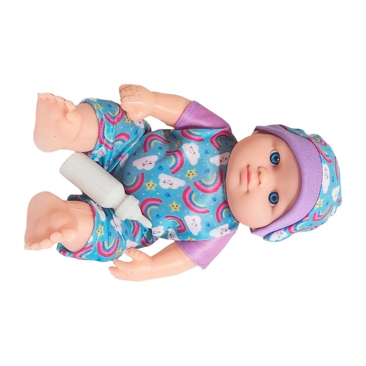 Muñeca Con Vestido Figura + Tetero Juguete Niñas