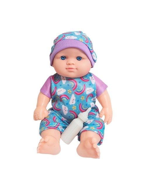 Muñeca Con Vestido Figura + Tetero Juguete Niñas