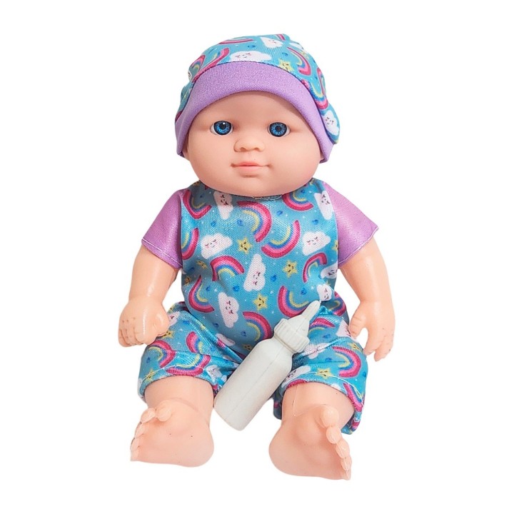 Muñeca Con Vestido Figura + Tetero Juguete Niñas