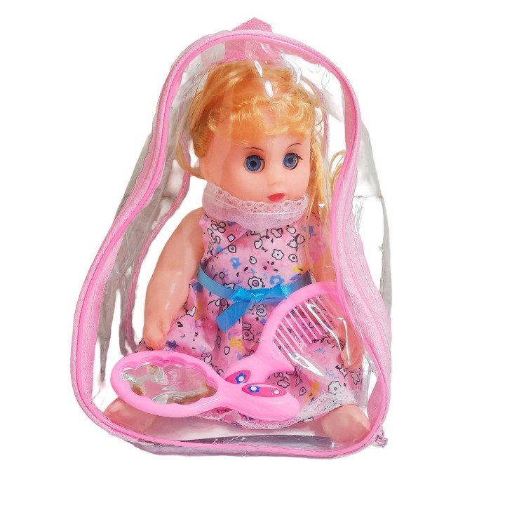 Muñeca Con Vestido Figura Peine Y Espejo Bolso Juguete Niñas