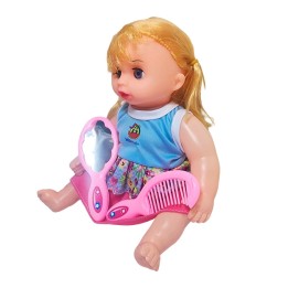 Muñeca Con Vestido Figura Peine Y Espejo Bolso Juguete Niñas