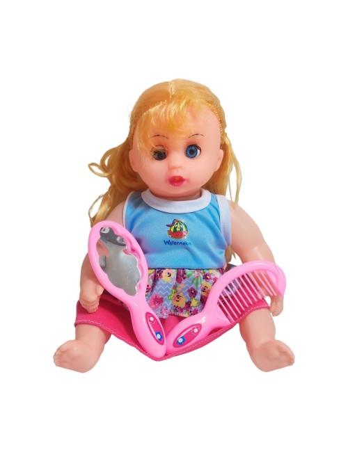 Muñeca Con Vestido Figura Peine Y Espejo Bolso Juguete Niñas