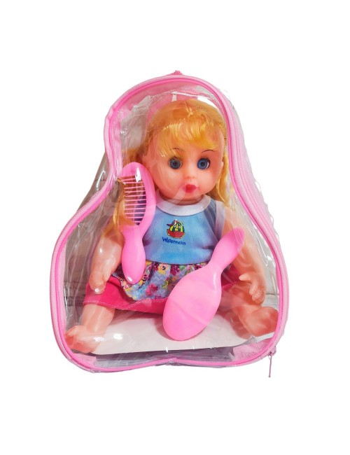 Muñeca Con Vestido Figura Peine Y Espejo Bolso Juguete Niñas