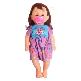 Muñeca Bebe Con Vestido Colores + Chupo Juguete Niñas