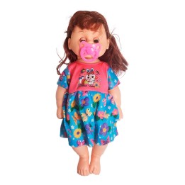 Muñeca Bebe Con Vestido Colores + Chupo Juguete Niñas