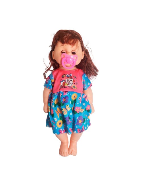 Muñeca Bebe Con Vestido Colores + Chupo Juguete Niñas