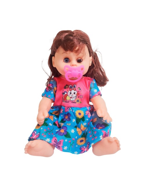 Muñeca Bebe Con Vestido Colores + Chupo Juguete Niñas