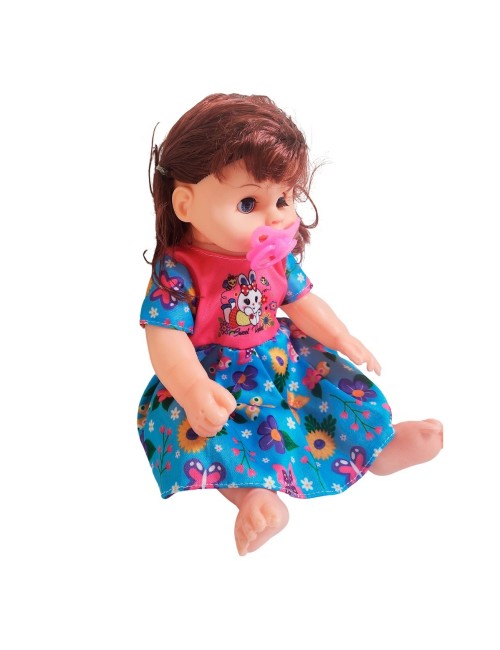 Muñeca Bebe Con Vestido Colores + Chupo Juguete Niñas