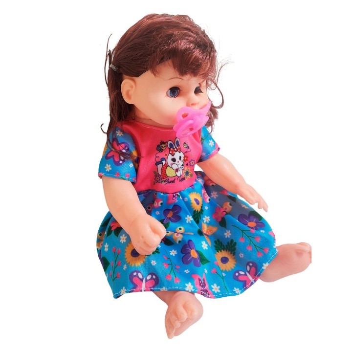 Muñeca Bebe Con Vestido Colores + Chupo Juguete Niñas