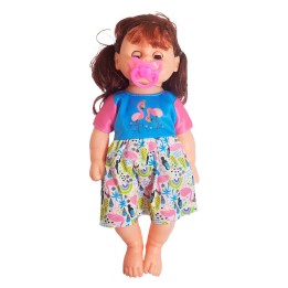 Muñeca Bebe Con Vestido Colores + Chupo Juguete Niñas