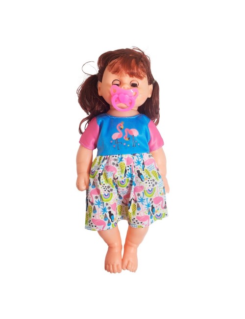 Muñeca Bebe Con Vestido Colores + Chupo Juguete Niñas