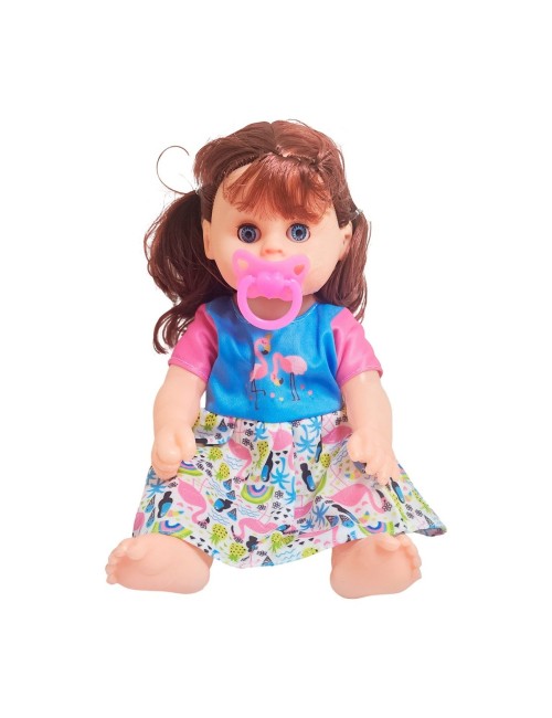 Muñeca Bebe Con Vestido Colores + Chupo Juguete Niñas
