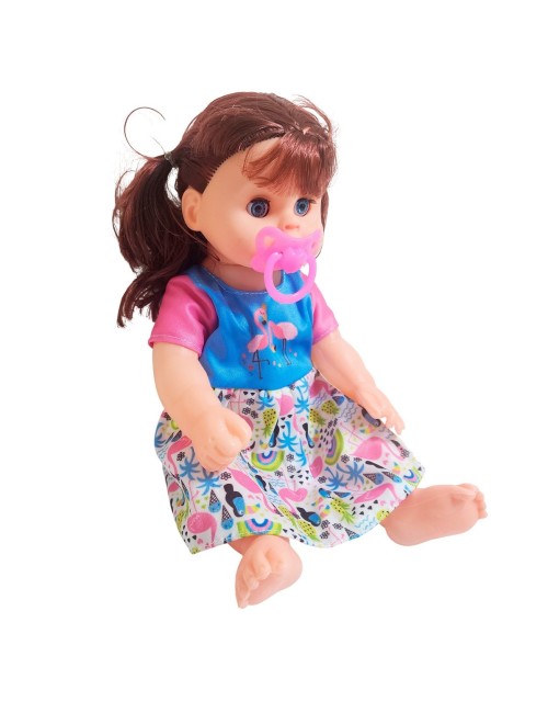 Muñeca Bebe Con Vestido Colores + Chupo Juguete Niñas