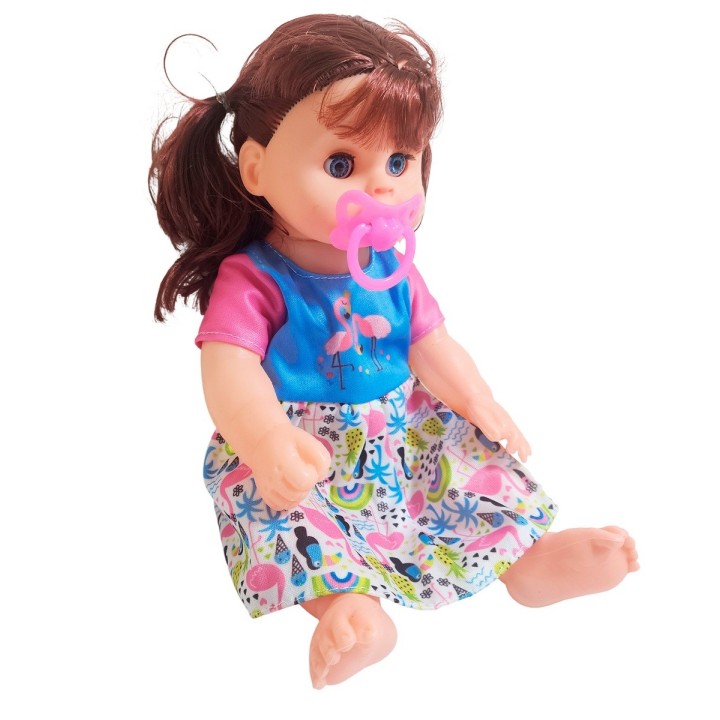 Muñeca Bebe Con Vestido Colores + Chupo Juguete Niñas