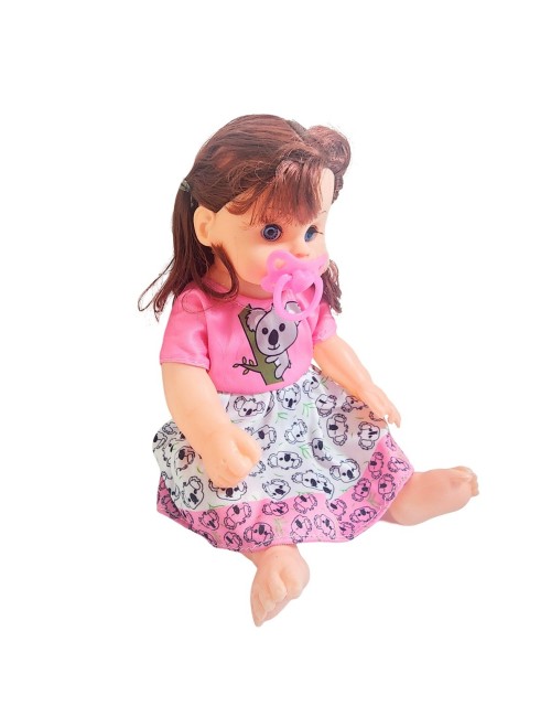Muñeca Bebe Con Vestido Colores + Chupo Juguete Niñas