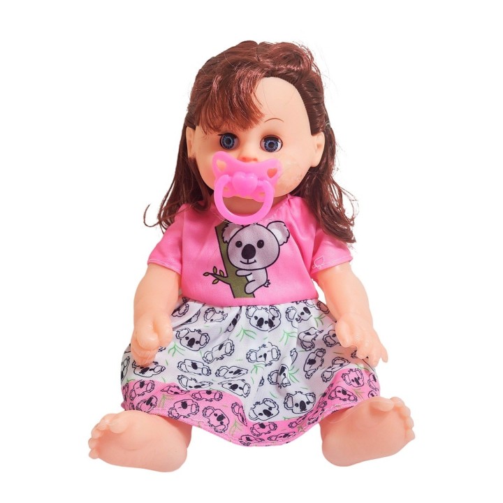 Muñeca Bebe Con Vestido Colores + Chupo Juguete Niñas