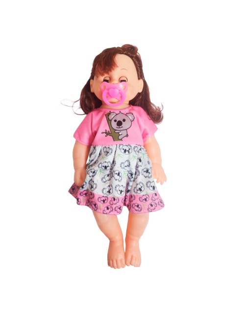 Muñeca Bebe Con Vestido Colores + Chupo Juguete Niñas