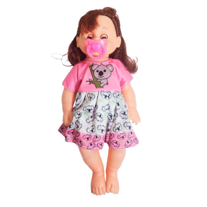 Muñeca Bebe Con Vestido Colores + Chupo Juguete Niñas