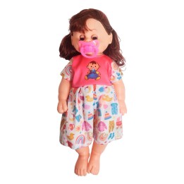 Muñeca Bebe Con Vestido Colores + Chupo Juguete Niñas