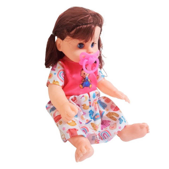 Muñeca Bebe Con Vestido Colores + Chupo Juguete Niñas