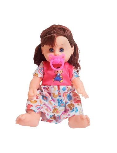 Muñeca Bebe Con Vestido Colores + Chupo Juguete Niñas