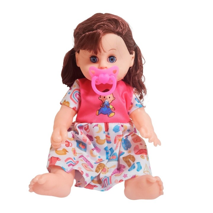 Muñeca Bebe Con Vestido Colores + Chupo Juguete Niñas