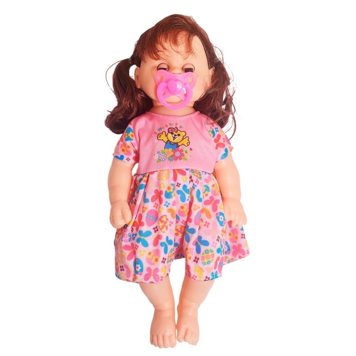 Muñeca Bebe Con Vestido Colores + Chupo Juguete Niñas