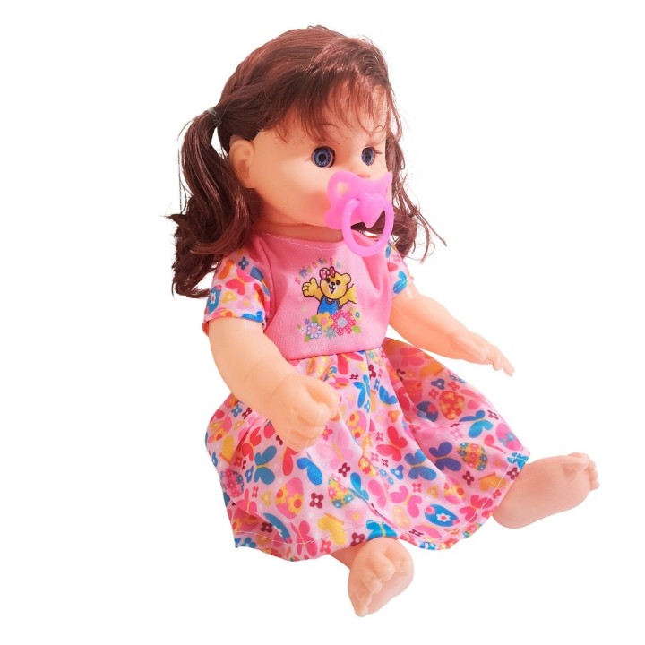 Muñeca Bebe Con Vestido Colores + Chupo Juguete Niñas