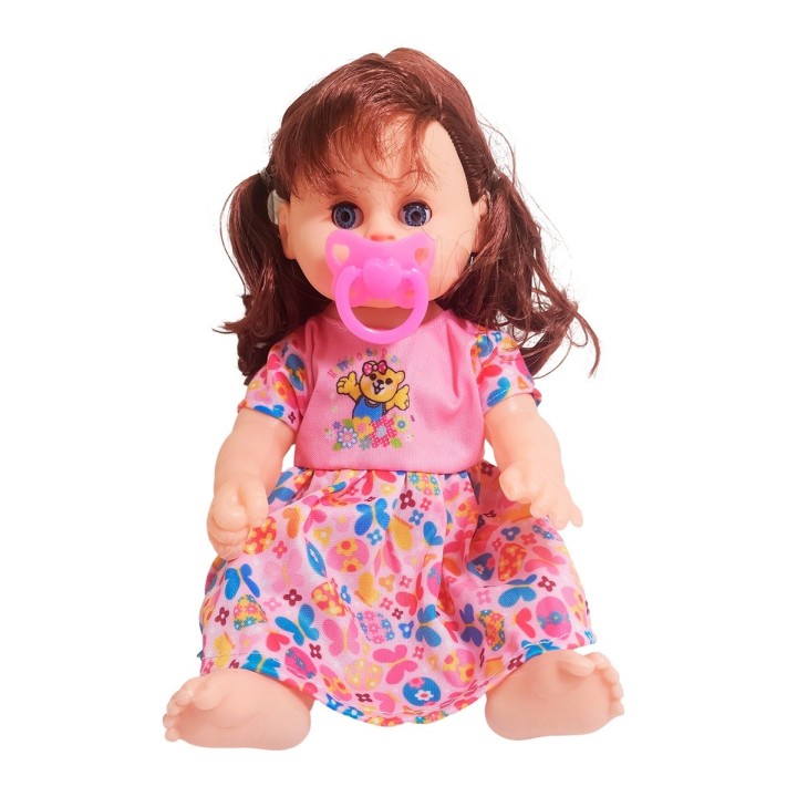 Muñeca Bebe Con Vestido Colores + Chupo Juguete Niñas
