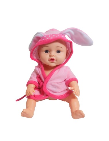 Muñeco Bebe Bata De Baño + Accesorios Juguete Niñas