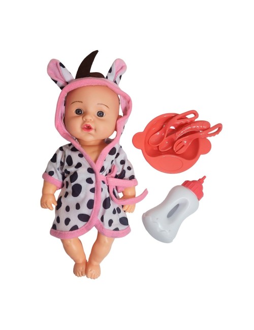 Muñeco Bebe Bata De Baño + Accesorios Juguete Niñas