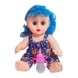 Muñeca Con Vestido Bebe Con Tetero En Bolso Juguete Niñas
