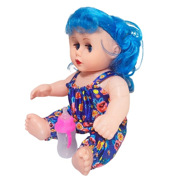 Muñeca Con Vestido Bebe Con Tetero En Bolso Juguete Niñas