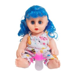 Muñeca Con Vestido Bebe Con Tetero En Bolso Juguete Niñas