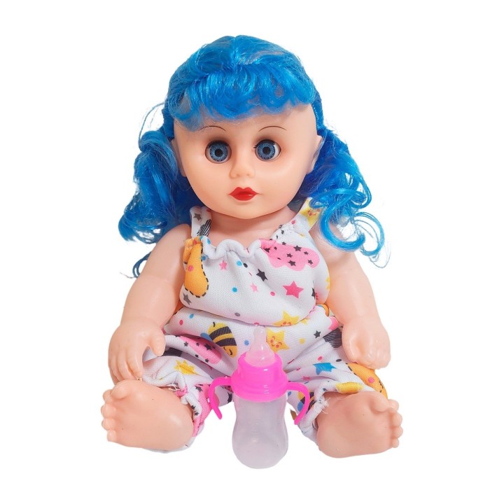 Muñeca Con Vestido Bebe Con Tetero En Bolso Juguete Niñas