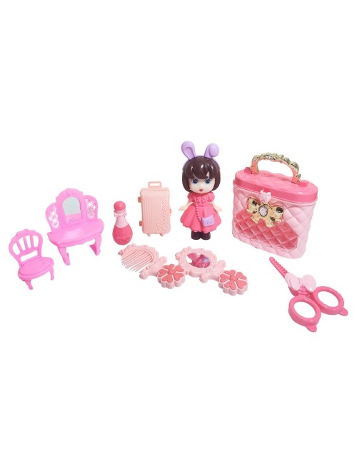 Muñeca Juguete Niñas + Accesorio Belleza Tocador Interactivo
