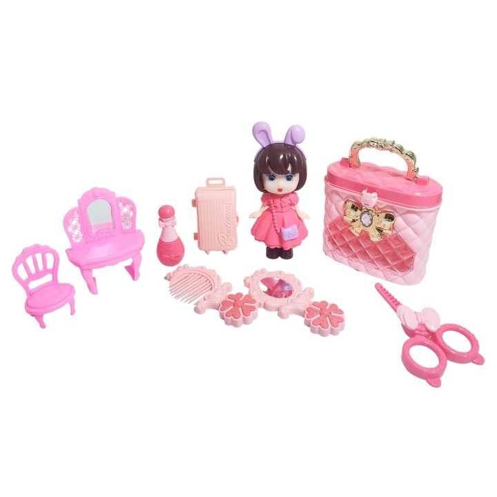 Muñeca Juguete Niñas + Accesorio Belleza Tocador Interactivo