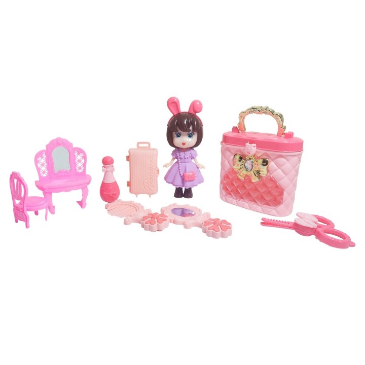 Muñeca Juguete Niñas + Accesorio Belleza Tocador Interactivo