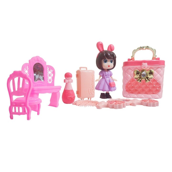 Muñeca Juguete Niñas + Accesorio Belleza Tocador Interactivo