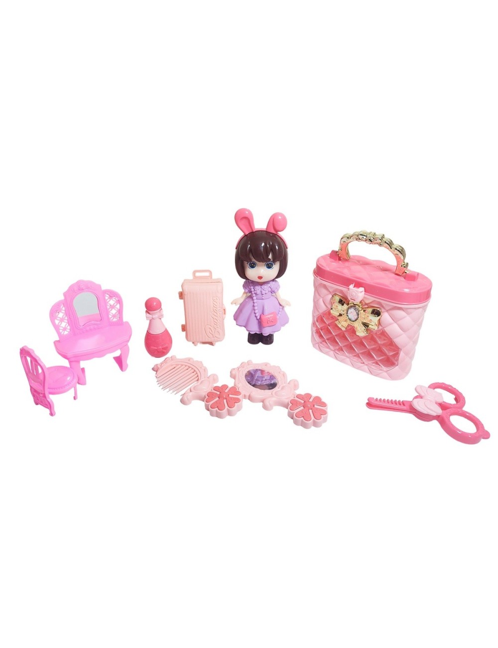 Muñeca Juguete Niñas + Accesorio Belleza Tocador Interactivo