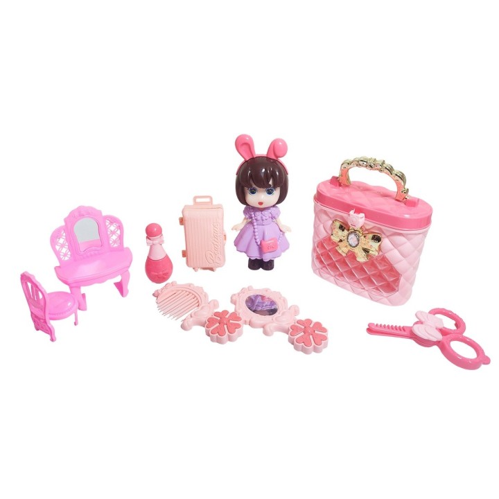 Muñeca Juguete Niñas + Accesorio Belleza Tocador Interactivo