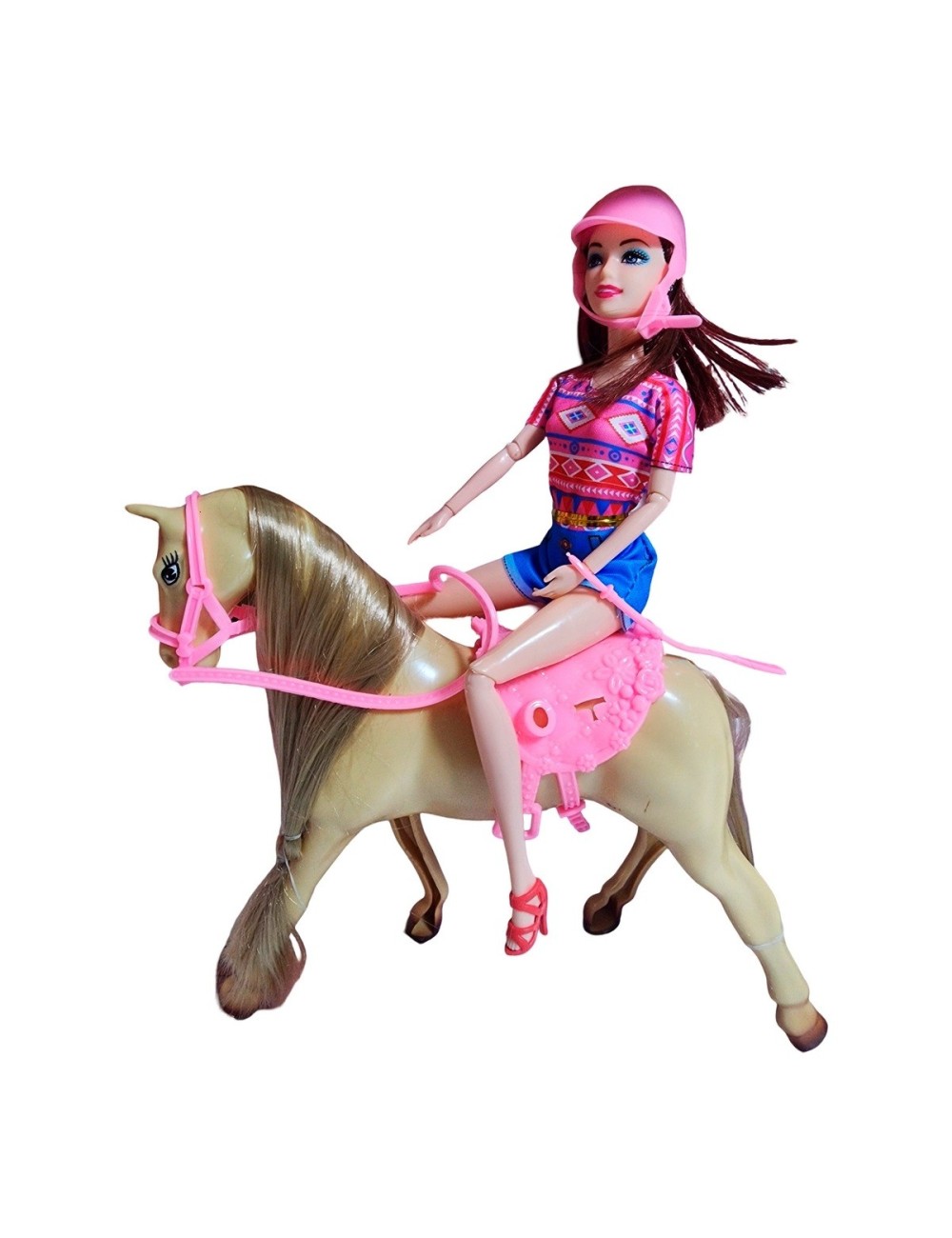 Muñeca Jinete Con Caballo Juguete Niñas + Accesorios