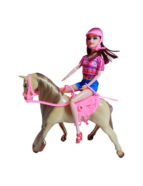 Muñeca Jinete Con Caballo Juguete Niñas + Accesorios