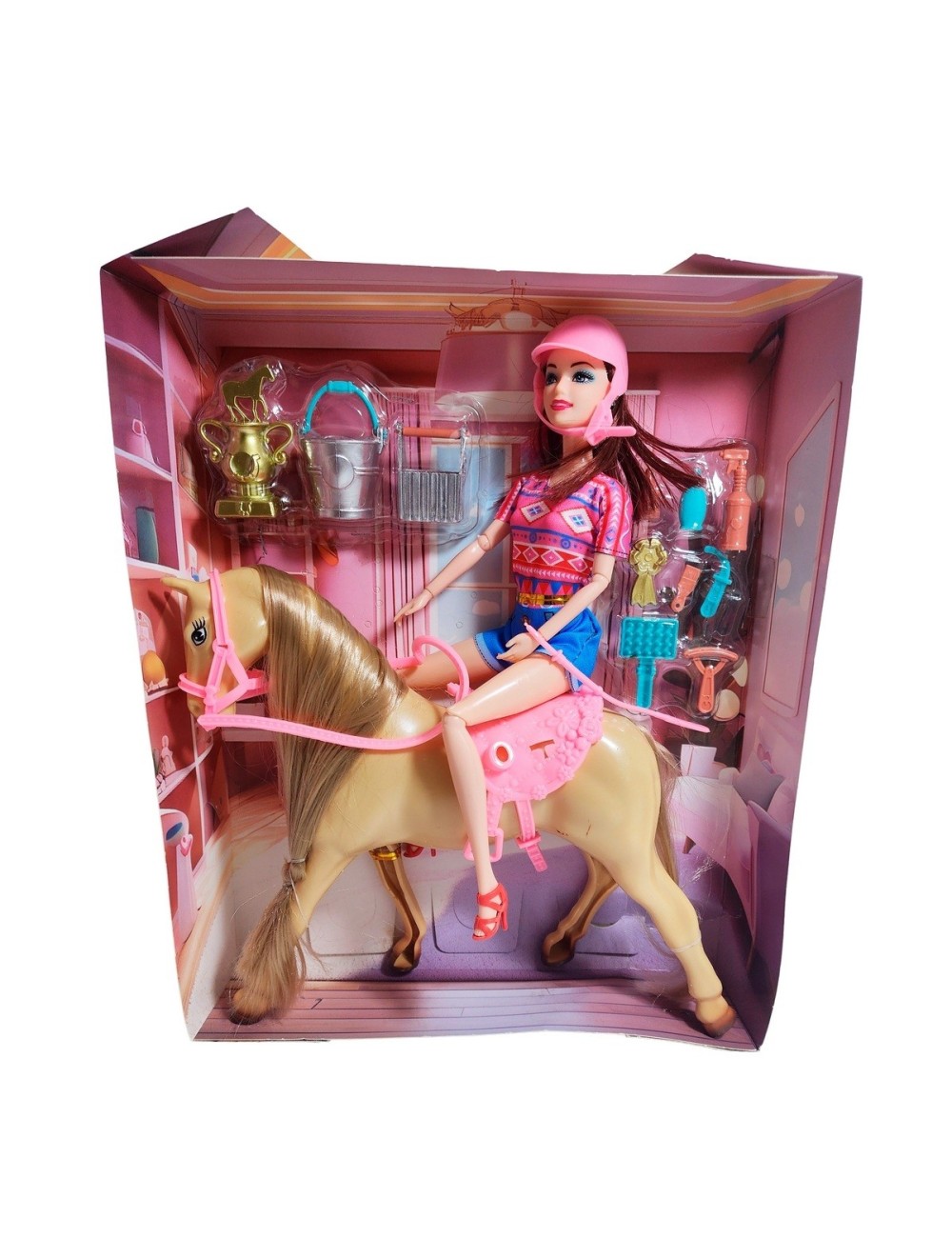Muñeca Jinete Con Caballo Juguete Niñas + Accesorios