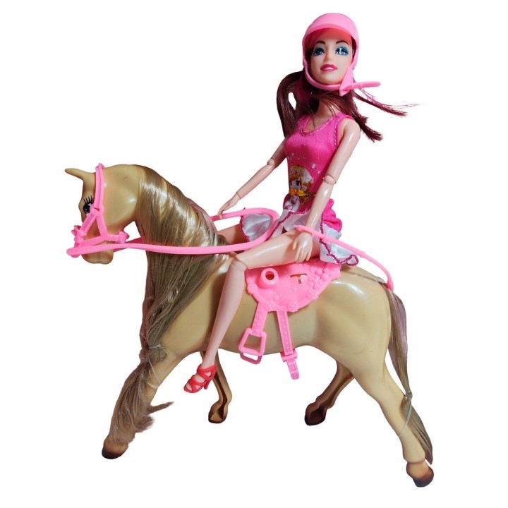 Muñeca Jinete Con Caballo Juguete Niñas + Accesorios