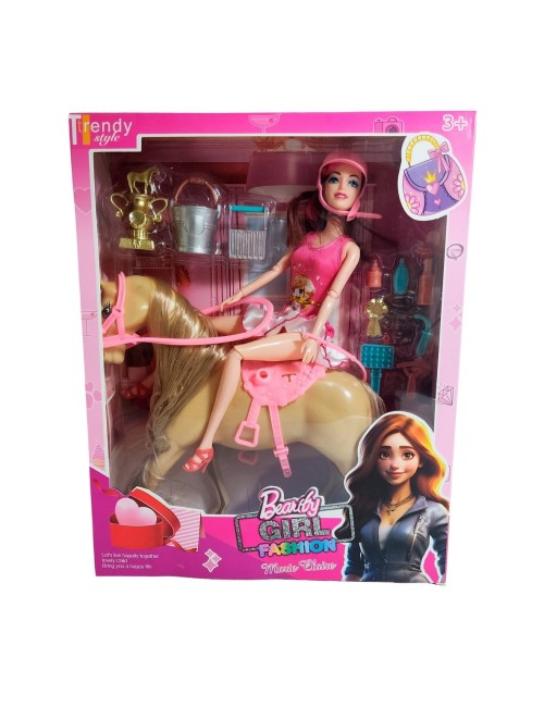 Muñeca Jinete Con Caballo Juguete Niñas + Accesorios