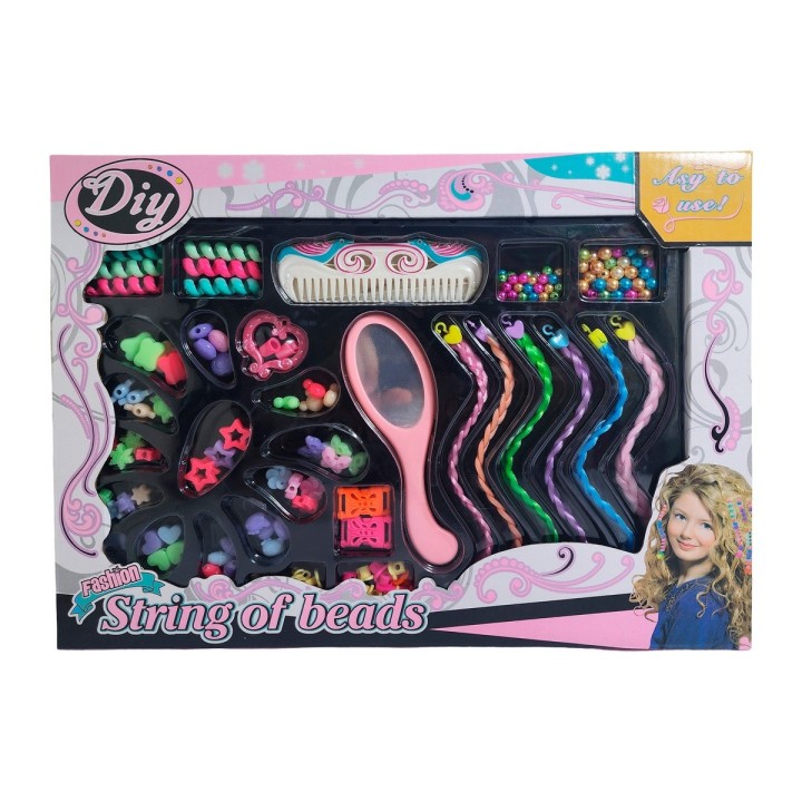 Set Kit Para Hacer Pulseras Y Peinados + Trenzas Extensiones