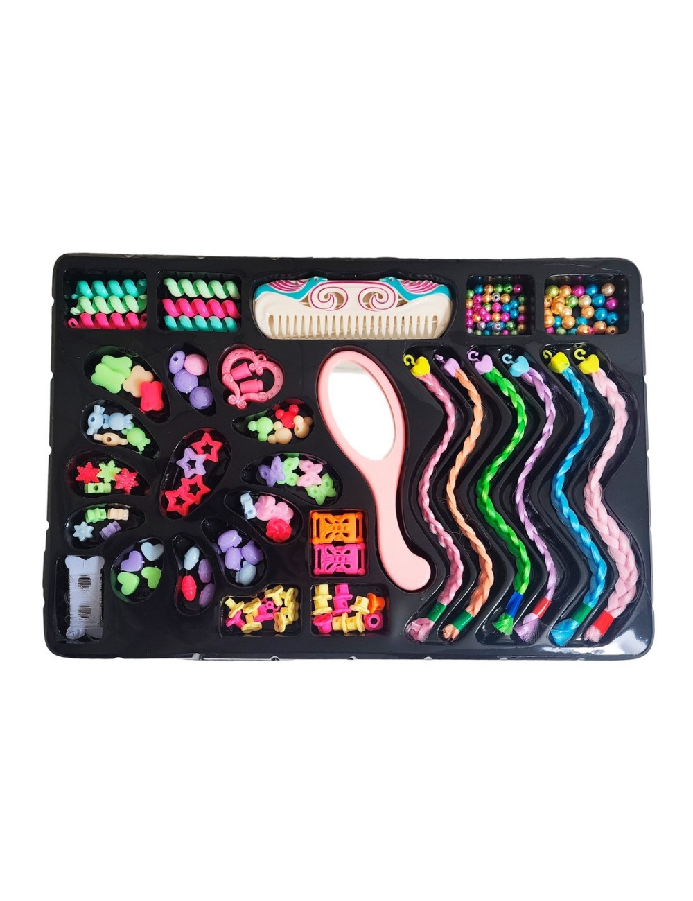 Set Kit Para Hacer Pulseras Y Peinados + Trenzas Extensiones