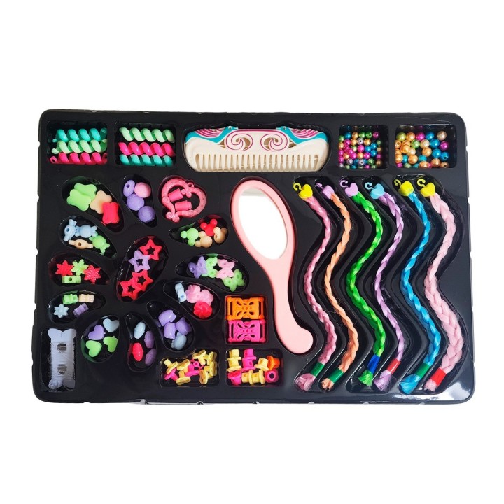 Set Kit Para Hacer Pulseras Y Peinados + Trenzas Extensiones